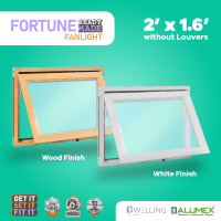 Fortune fanlight 2x1.6 feet without louvers in wood and white finishes