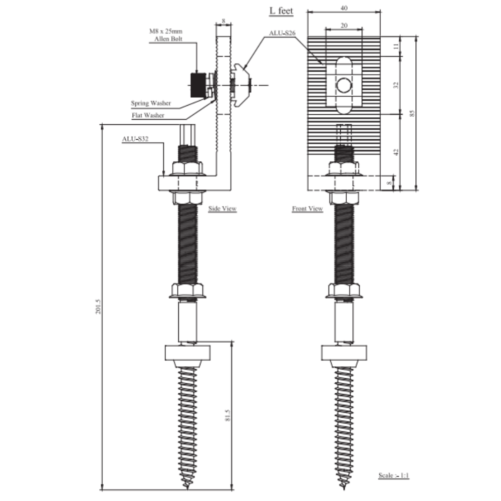 Serrated Clamp with Hanger Bolt 1